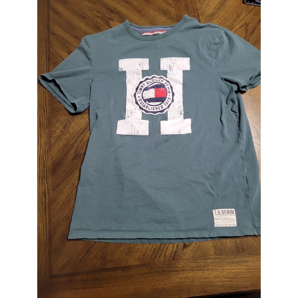 Tommy Hilfiger Mens T Shirt Graphic Logo Short‎ Sleeve Cotton Tee Size M